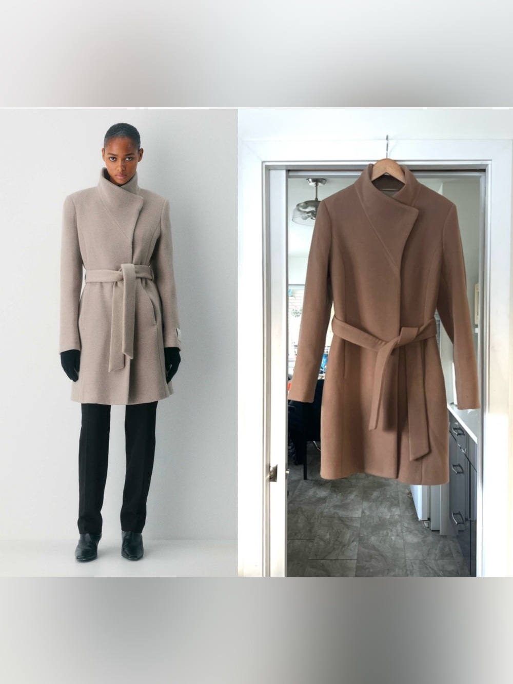 Aritzia The Connor Wrap Coat - Soft Wool Cashmere Sz M
